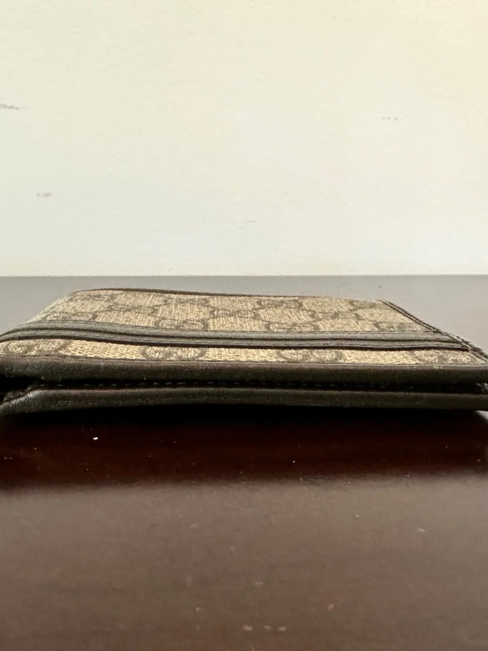 Gucci GG Logo Pattern Bifold Wallet Mens Brown